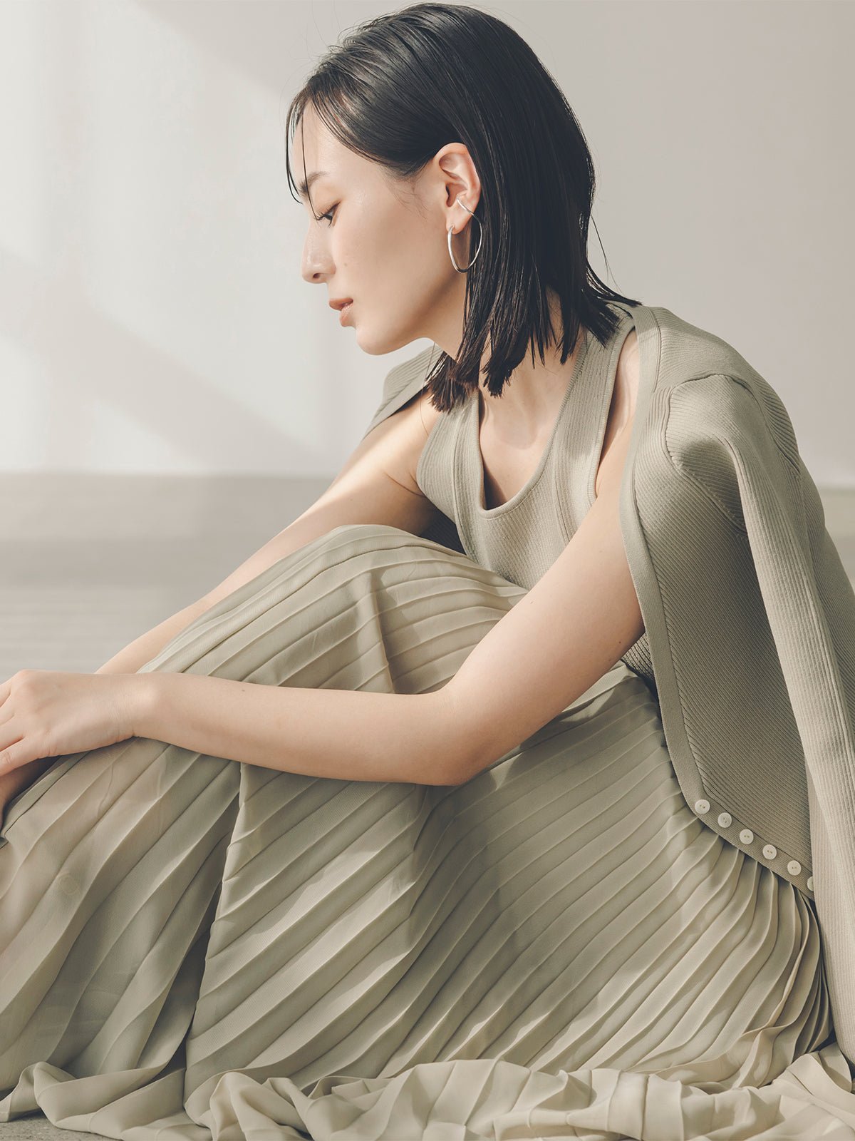 カーディガンアンサンブルドッキングワンピース