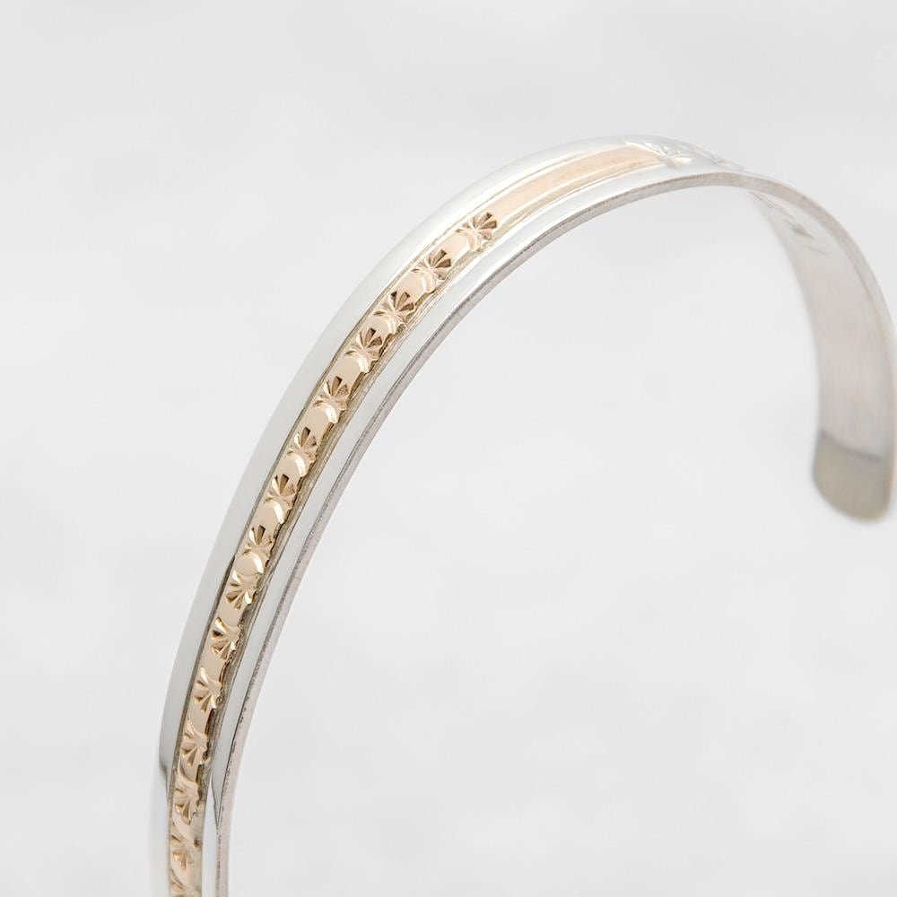 INDIAN JEWELRY インディアンジュエリー】Navajo Silver×14KGF Bangle
