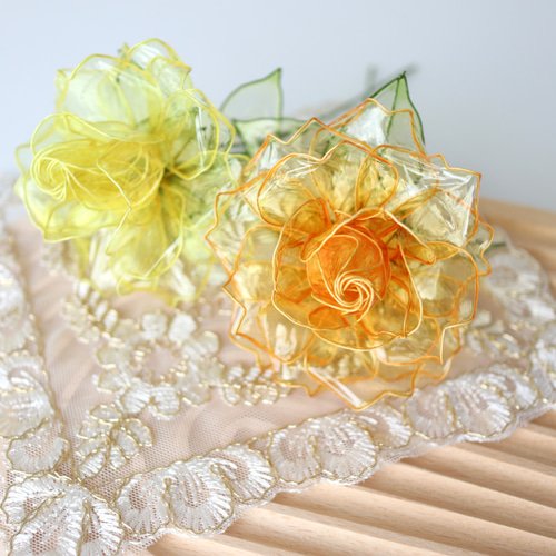 オレンジ・イエロー》2本セット バラ アメリカンフラワー ディップ