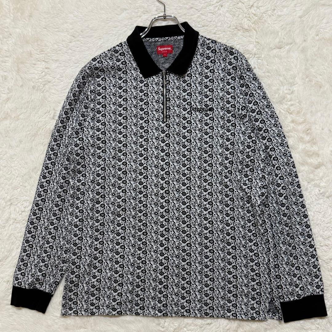 18AW シュプリーム フローラル ジャカード ハーフジップ ポロシャツ L joker（ジョーカー） ハーフジップ ポロシャツ メンズ ゴルフ